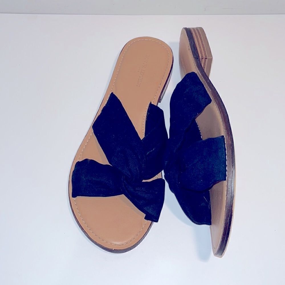 Banana Republic black velour fabric flats